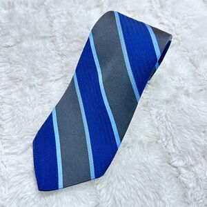 Brooks Brothers Men’s‎ Blue & Gray Diagonal Stripe 100% Silk Tie Made in USA